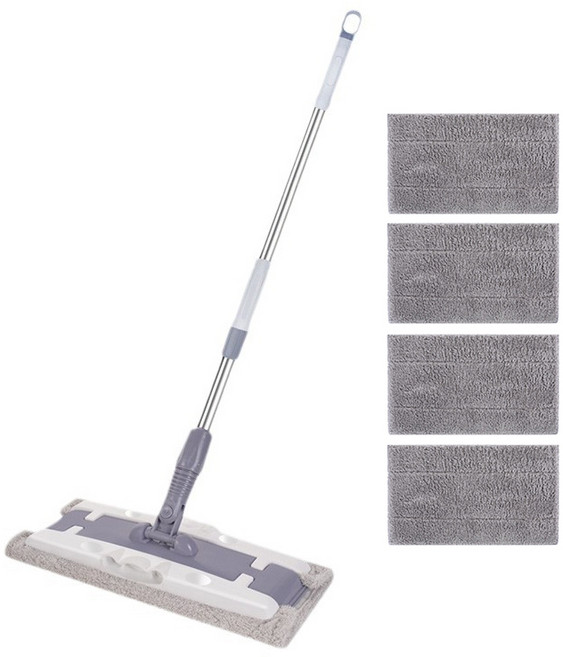 다용도 노터치 밀대걸레 + 극세사 걸레, 1세트