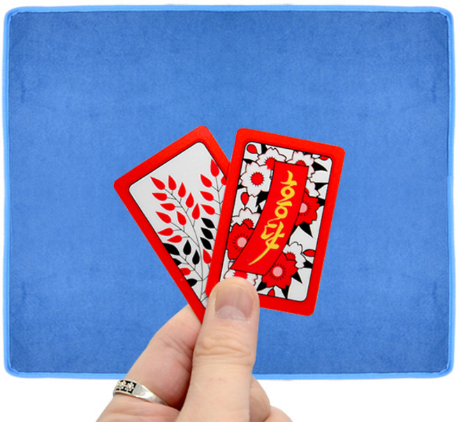 어바인 기본 화투 + 인조세무 매트 놀이 세트 고스톱 포커 보드게임 윷놀이 마작 명절, 블루, 1개