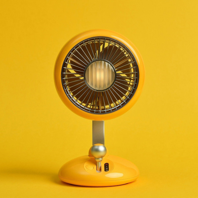 마카롱 캠핑용 선풍기 탁상용 무선 사무실 소형 미니 선풍기, 레이징 옐로우