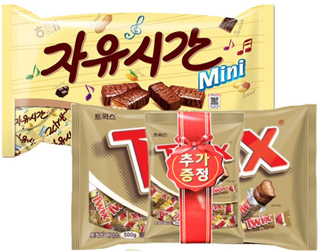 해태 미니자유시간 480g + 트윅스 미니스 500g(트윅스 미니스 160g 추가증정), 1개
