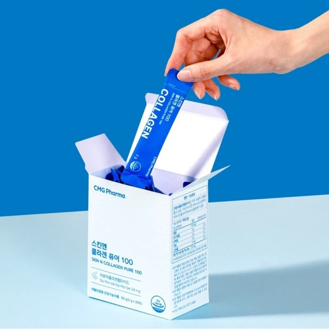 [식약처 인정/ 일본산 저분자 콜라겐] CMG 제약 스킨엔 저분자 콜라겐 펩타이드 퓨어 100 이너뷰티 피부보습과 자외선 관리를 동시에 히알루론산 콜라겐, 28회분, 2개 - 쿠팡
