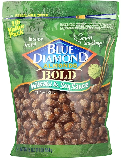 블루다이아몬드 아몬드 Bold 와사비 및 간장 454g(16oz), DIA05537 - 쿠팡