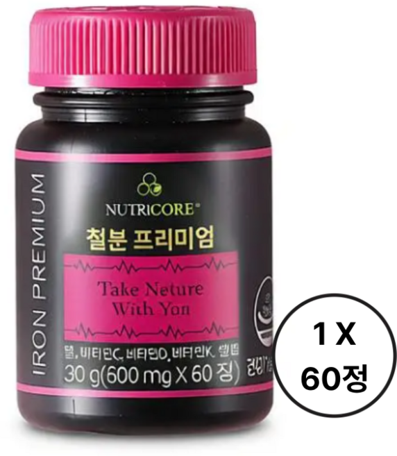 뉴트리코어 철분 프리미엄 1박스 60정, 1개