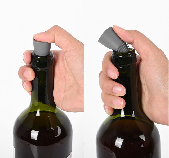 실리콘 와인 스토퍼 병마개, 4개, 랜덤 색상