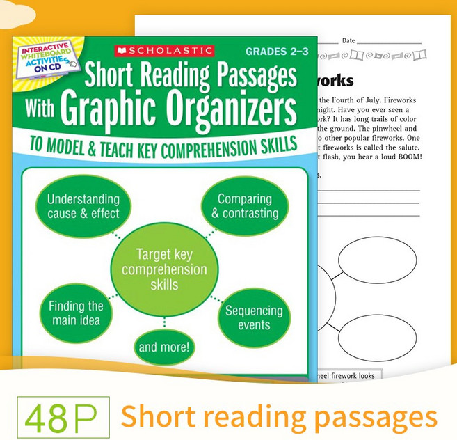 Short Reading Passages with Graphic Organizers G2 영어 단어 배우기 연습 문제집, 48  Pages