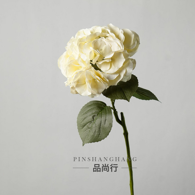 仿真花高級感逼真112片繡球花假花婚慶禮堂場景佈置高檔仿真假花, 1個, 米黃色