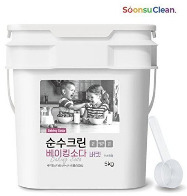 순수크린 베이킹소다 버킷 5kg + 스푼1개, 순수크린 베이킹소다 버킷 5kg+스푼1개, 1개