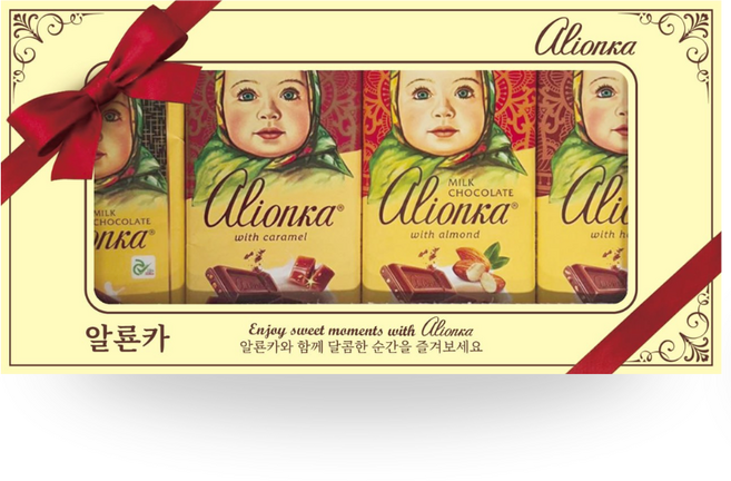 알룐카 대표 밀크 초콜릿 컬렉션 선물세트, 4개, 75g