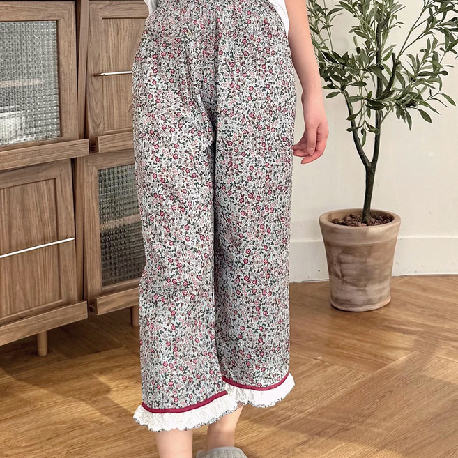 MARIQUE 국내산 순면100% 여성 프릴 파자마 잠옷 바지 6컬러