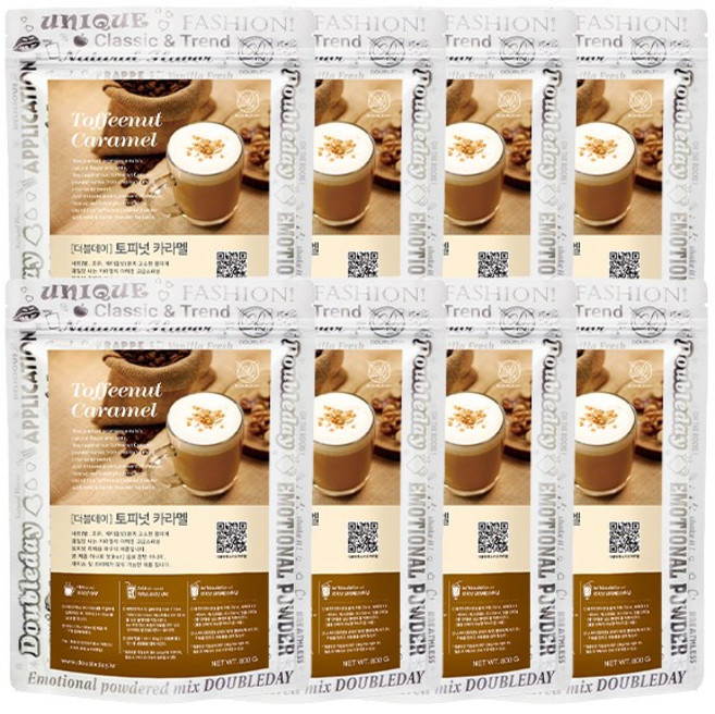 더블데이 토피넛 카라멜 라떼 파우더, 800g, 8개