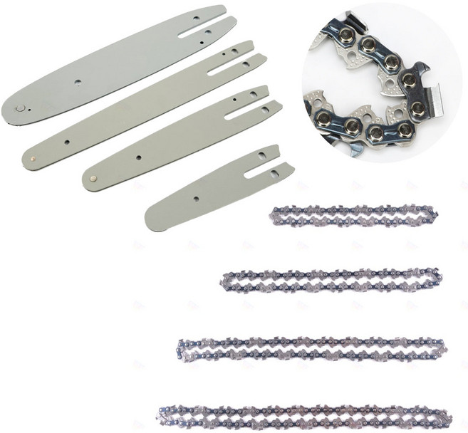 전기 전동 엔진 충전 체인 스틸 톱날 미니 무선 전기톱 톱 체인날 체인톱 가이드 4인치 6인치 8인치, D_6인치37틀, 1개