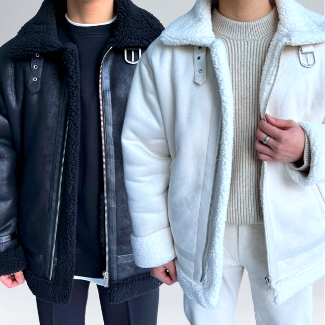 남자 겨울 스웨이드 하이넥 무스탕 자켓 2color (1313)