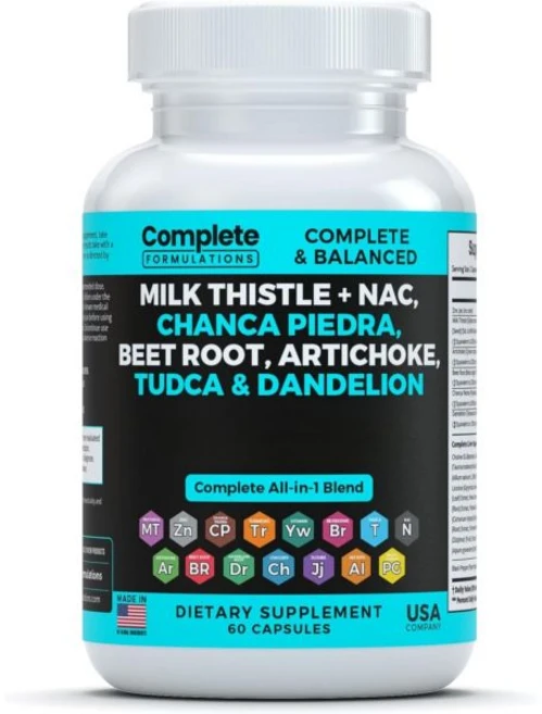 Milk Thistle + NAC Supplement with Dandelion Root Extract Beet Root Extract Artichoke Extract T, 1개 - 쿠팡