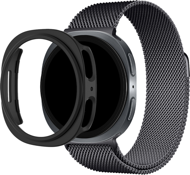 티엑스엘엑스 갤럭시워치 8 클래식 밀레니즈 루프 스트랩 + 케이스 세트, 블랙