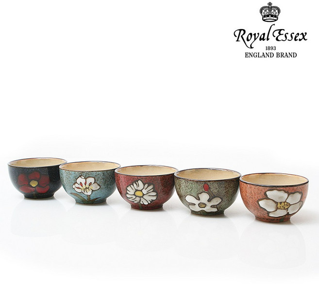 로얄에식스 고춘 핸드페인팅 소담 공기 5P, 혼합색상, 1세트