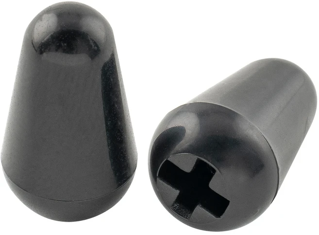 Musiclily 범용 기타 5방향 스위치 팁 Fender Squier ST 픽업 셀렉터 레버 손잡이(2개 세트), 03 Black