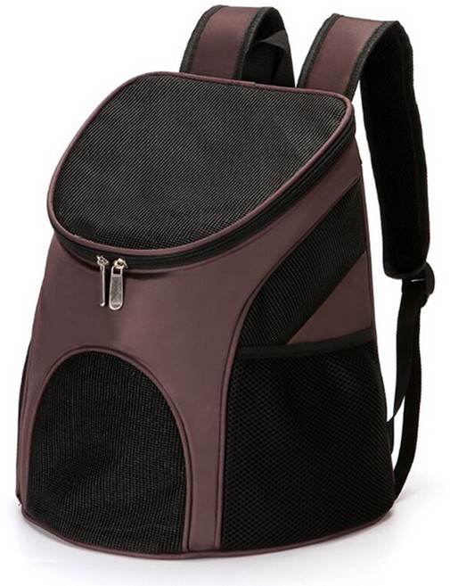 강아지 앞가방 3면 통풍 백팩형 고양이 반려동물 이동가방 봄 가을 산책, 1개, 커피색
