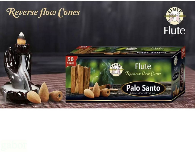 雨林薰舍 印度芳療 Flute 倒流香 錐香 印度製, Palo santo祕魯聖木,50顆(盒裝), 祕魯聖木
