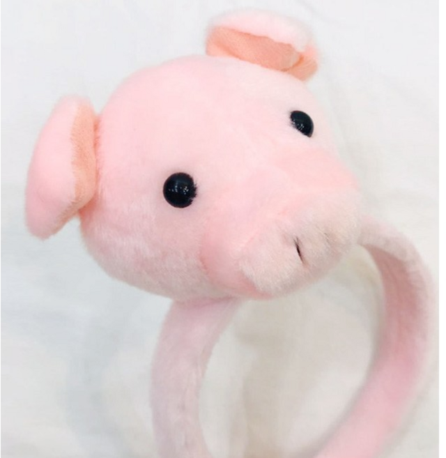 팡파레팡팡 인형 머리띠 파티 소품 동물 놀이공원 인생네컷, 1개, 돼지 인형머리띠