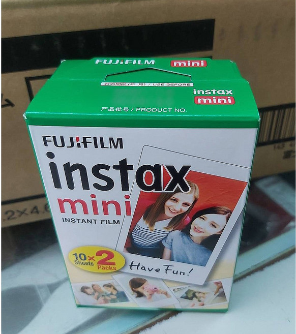 FUJIFILM 富士 instax mini 拍立得空白底片 拍立得 底片 FUJI mini 拍立得 底片 王冠攝影, 1個裝, 雙包裝彩盒(20張底片) 2027/08, 錢包尺寸