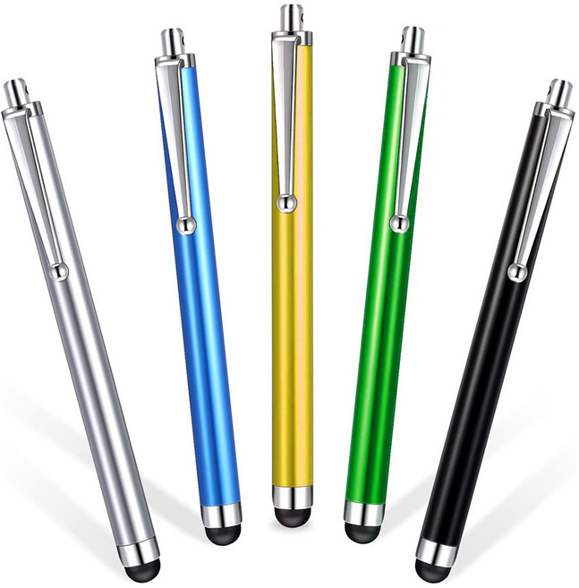 JK 정전식 펜슬형 터치펜 5개 세트 스마트펜 테블릿 스마트폰 안드로이드 아이폰 태블릿, 1세트, 색상랜덤