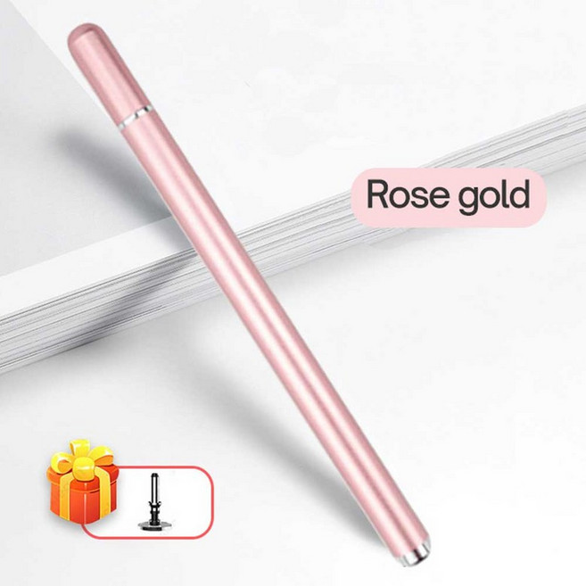 iOS 안드로이드 iPad 용 2-In-1 모바일 태블릿 스타일러스 펜 다기능 터치 스크린 스마트 연필 액세서리 성, 07 Rose gold 1pc