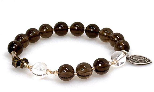 은총가득 묵주팔찌 연수정 1단 묵주 가톨릭 세례선물 천주교 성물 홀리메리, 1개, 사이즈-19