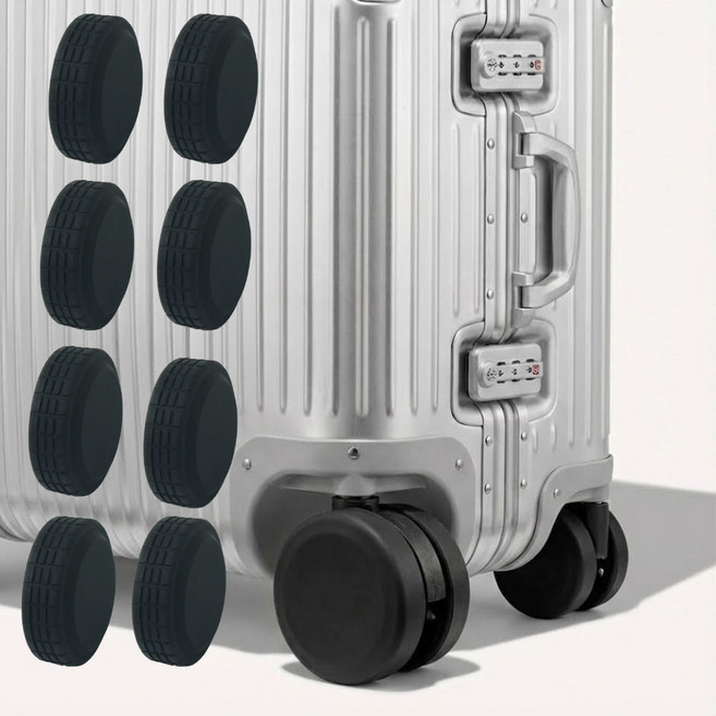 KANJINA 칸지나 캐리어 바퀴 커버 풀커버 블랙 8개