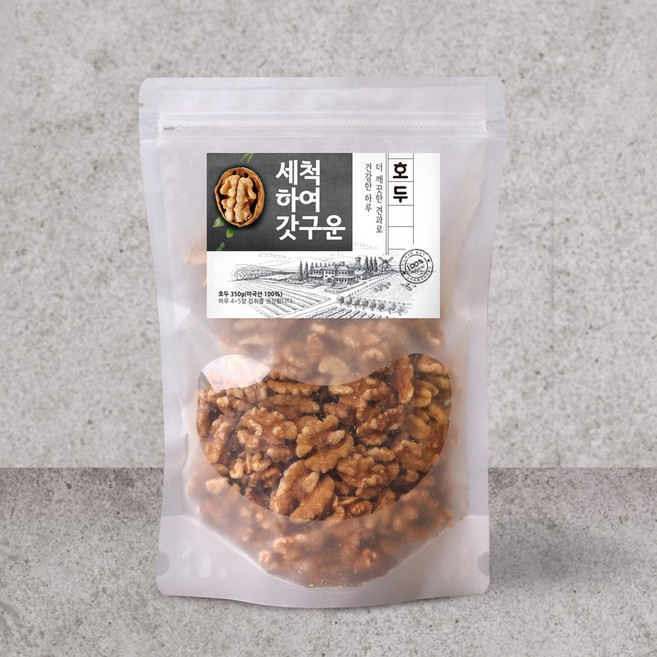 깨끗이 세척 하고 갓 구운 호두 건강한 무염식, 350g, 1개