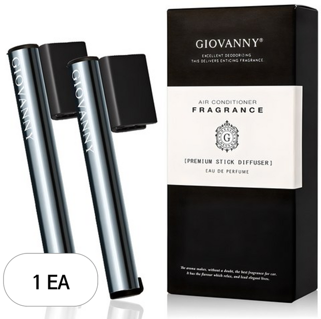 GIOVANNY 스틱 차량용 방향제 케이스 2p + 리필 2g 4p, 1SCENT / 피코크 블루(블랙체리), 1세트