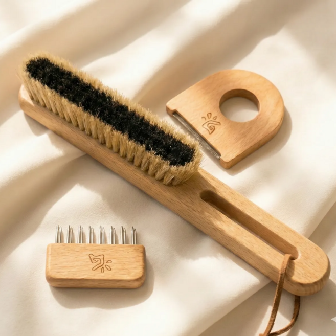 굿컨트리 돈모 옷솔 브러쉬 캐시미어 빗, 1개, 코트관리 브러쉬 3종