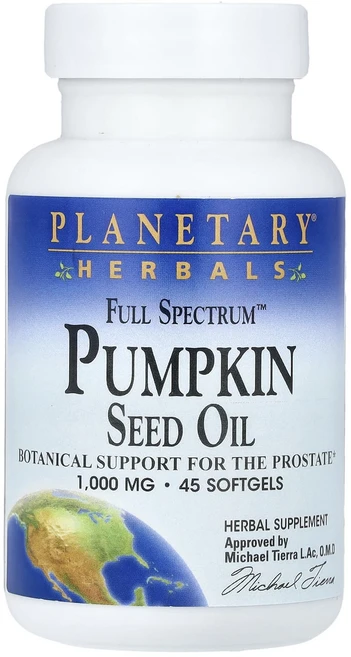 프리미엄상품 Planetary Herbals Full Spectrum™ 호박씨 오일 1000mg 소프트젤 45정 부모님챙기세요, PlanetaryHerbalsFullSpectrum호박, 1개 - 쿠팡