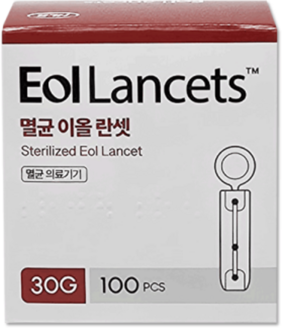 HLB 에이치엘비 멸균 이올 수동 란셋 30G 1박스 100개 채혈침, 100개입, 1개