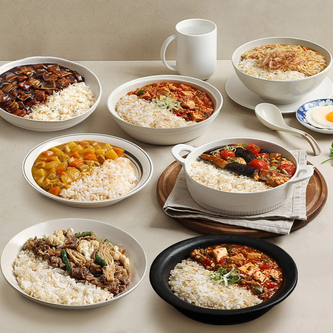 포켓쿡 7종 맛보기 (우삼겹+훈제오리김치+마파두부+게살+중화풍가지+카레+짜장) / 냉동 밀키트 5분 간편조리 덮밥 저당식단 혼밥 자취요리 간편식