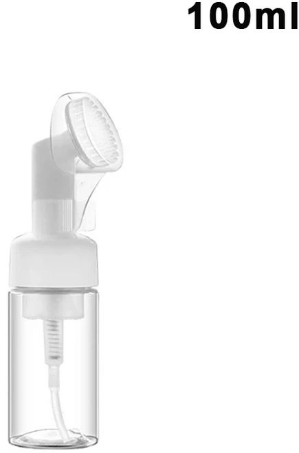 Z. 100/150/200ml 실리콘 브러쉬 헤드가 있는 빈 거품 펌프 병 프레스 타입 세안 폼 병, 02 100ML