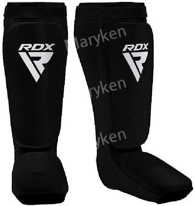 RDX 신가드 킥복싱 무에타이 SATRA 승인 MMA 스파링 다리 발등 보호패드, 검정  흰색, 1개