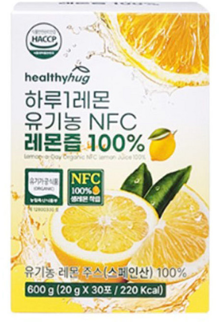 하루 1 레몬 유기농 레몬즙 원액 100%, 600g, 1개