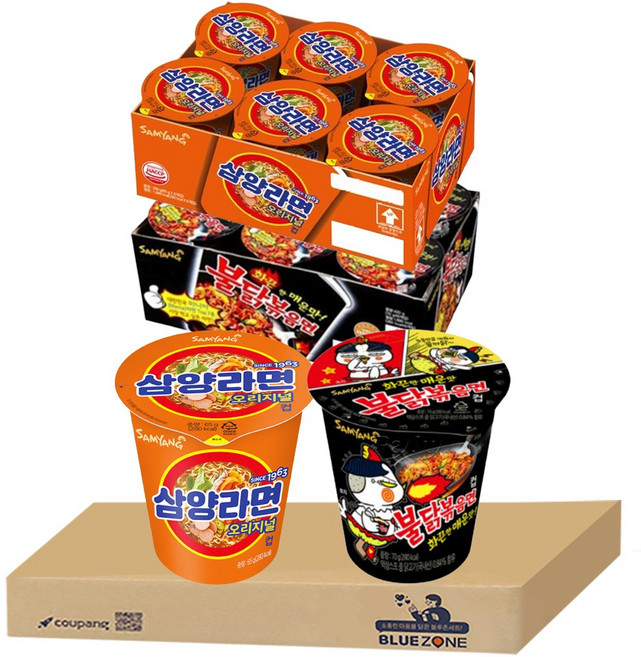 블루존 삼양라면 소컵라면 65g (6입) + 불닭볶음면 소컵라면 70g (6입)