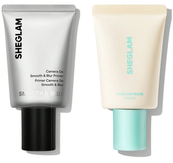 SHEGLAM 쉬글램 프라이머 모공 프라이머, 은색 튜브 투명 크림