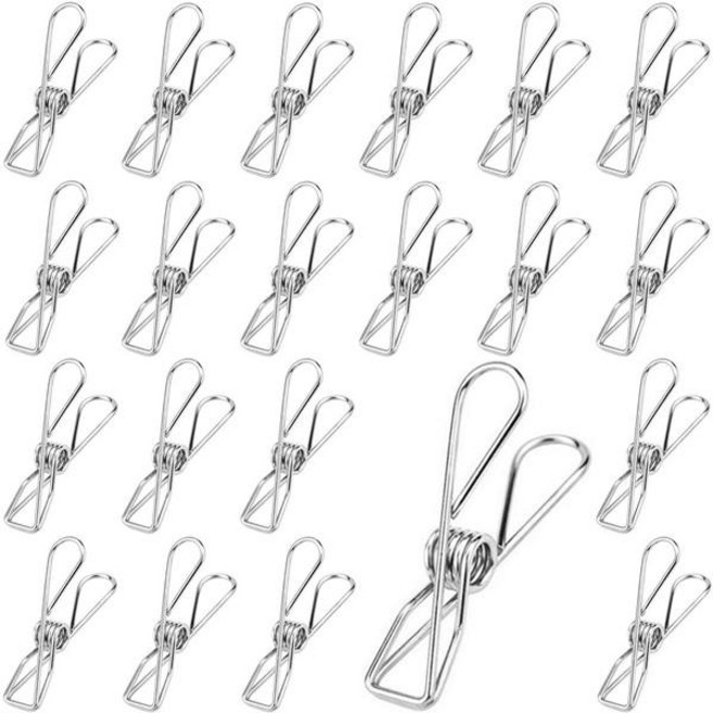 사용하기 편한 스텐 다용도 빨래집게 소품 주방 메탈 클립, 실버스텐, 20개