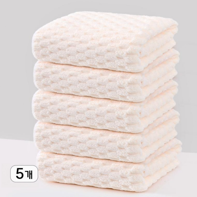 ahomeone 프리미엄 호텔수건 부드러운 속건 수건, 5개, 화이트