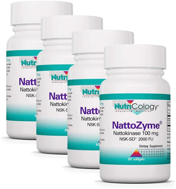 뉴트리콜로지 나토자임 100mg 나토키나제 소프트젤 Nutricology NattoZyme Nattokinase NSK-SD, 60정, 4개 - 쿠팡
