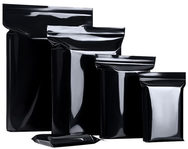 차광 비닐 보관 포장 파우치 블랙 도매 지퍼백 100팩 다용도 밀실 PE 소재 블랙 4x5cm 100개