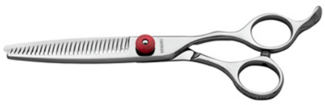 수출용 특별제작 하나꼬 ART 6.0인치 28발 3단홈 전문가용 틴닝가위, 1개