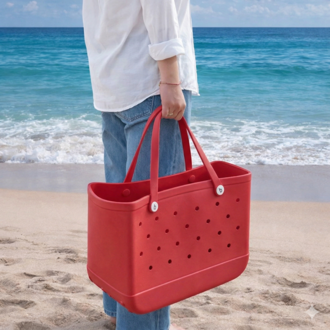 메종코랄 목욕 수영장 실리콘 수영복 젤리백 방수가방, 레드