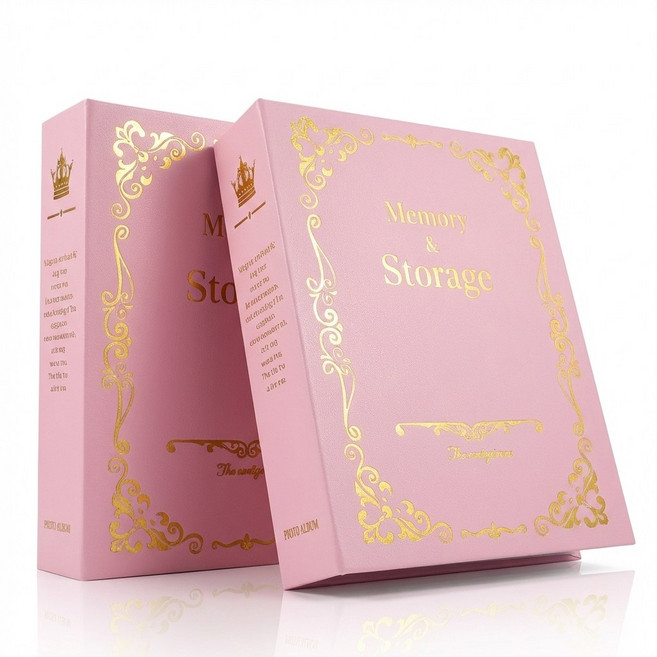 앞날앤 포켓식 사진 앨범 사진첩 2P, 100매, 핑크