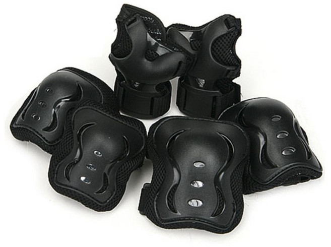 303 보호대세트 유아동 손바닥 무릎 팔꿈치 3종 세트 인라인 보호대 아동용 주니어 성인용 자전거 인라인 스케이트보드 킥보드 보호장비 보호대세트, 블랙, 1세트