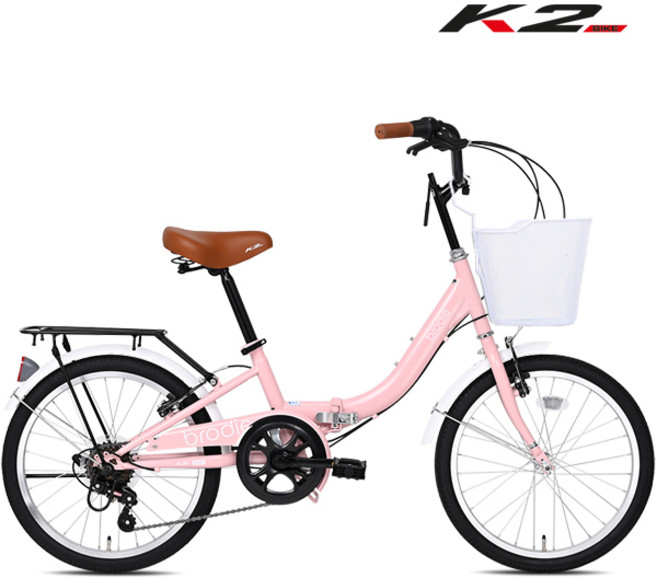 케이투바이크 접이식자전거 미니벨로 브로디 20인치 7단, 베이비핑크, 1개, 148cm, 미조립