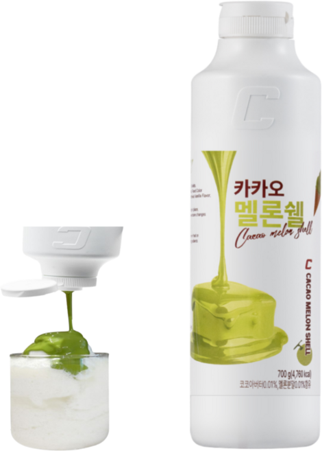 셀플러스 멜론쉘 멜론 초코쉘 아이스크림에 굳는 카카오 초코 시럽 소스, 700g, 1개