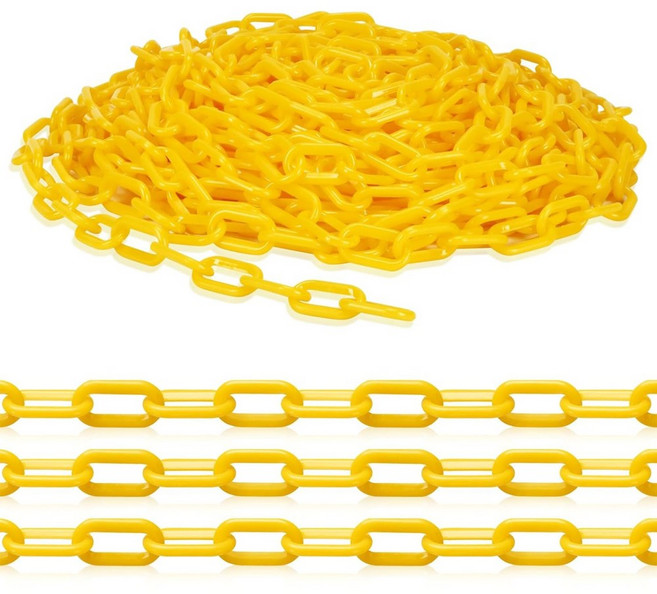 ITL 플라스틱 체인 사슬 롤체인 안전 바리게이트 주차장 주차 금지 10m, 옐로우, 1개